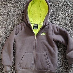 Nike Gray Fleece Zip-up Jacket size 7 (Big Kids)